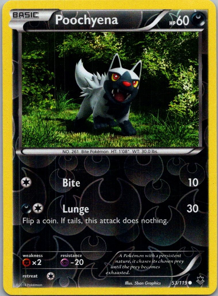 Pokemon TCG Poochyena 53/119 Phantom Forces Reverse LP