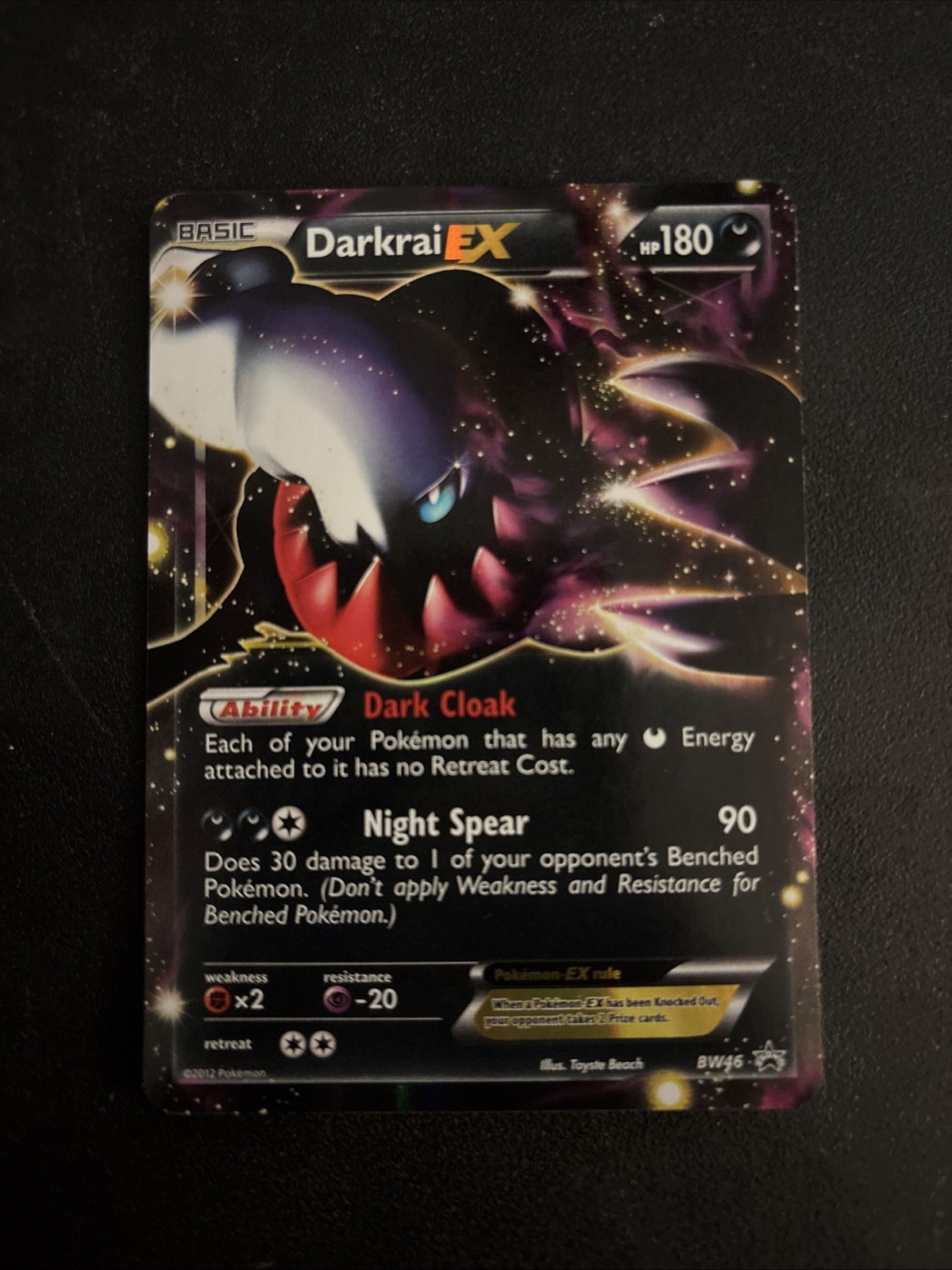 DARKRAI EX - 2012 Pokemon TCG Holo Black Star Promo #BW46