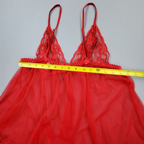 Red Hot Fredricks Of Hollywood Womens Babydoll Lingerie Negligee Nighty Sz 1X - Picture 11 of 12