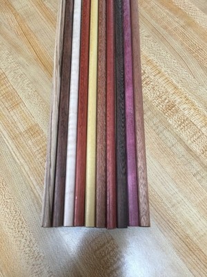 10 -  3/8 x approx 14 in. long Assorted exotic wood dowels