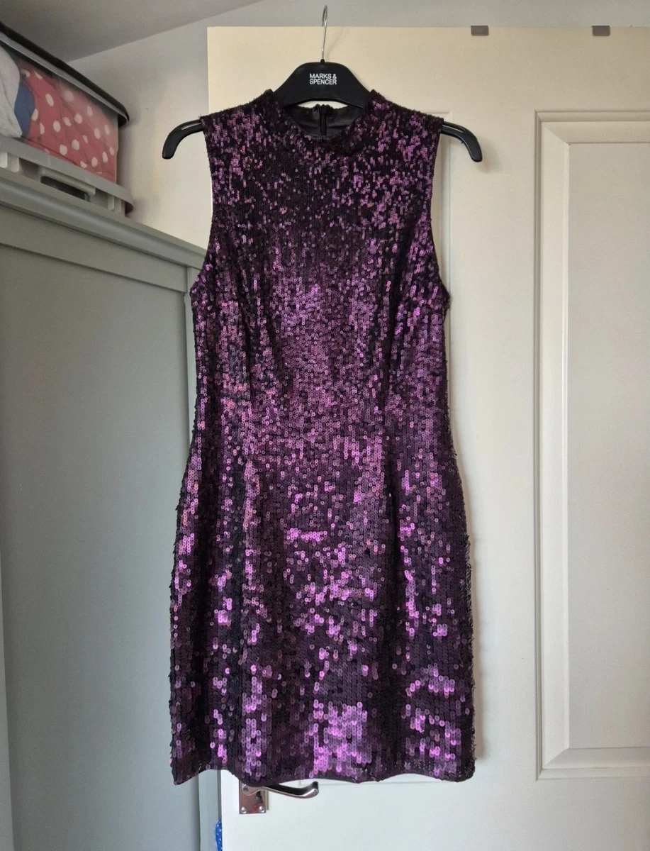 french connection purple sequin dress NWT French Connection Beaded Sequin Lavender Sheath Dress Size 10