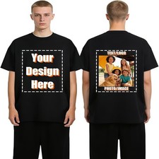 100 Cotton Custom Unisex T-Shirt Personalized Text Logo Photo Print S-3XL
