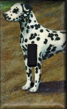 Dalmatian Art Printed on a Single Toggle light switch plate, made in USA