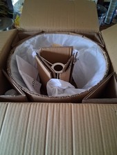 M&S - MARKS & SPENCERS WOODEN BOBBIN FLOOR LAMP - BLACK AND BEIGE NEW! RRP: £119