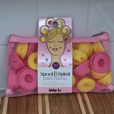 NEW Addy-Lu Spool  Spiral Silicone Heatless Hair Curler Set 40 pc Storage Bag
