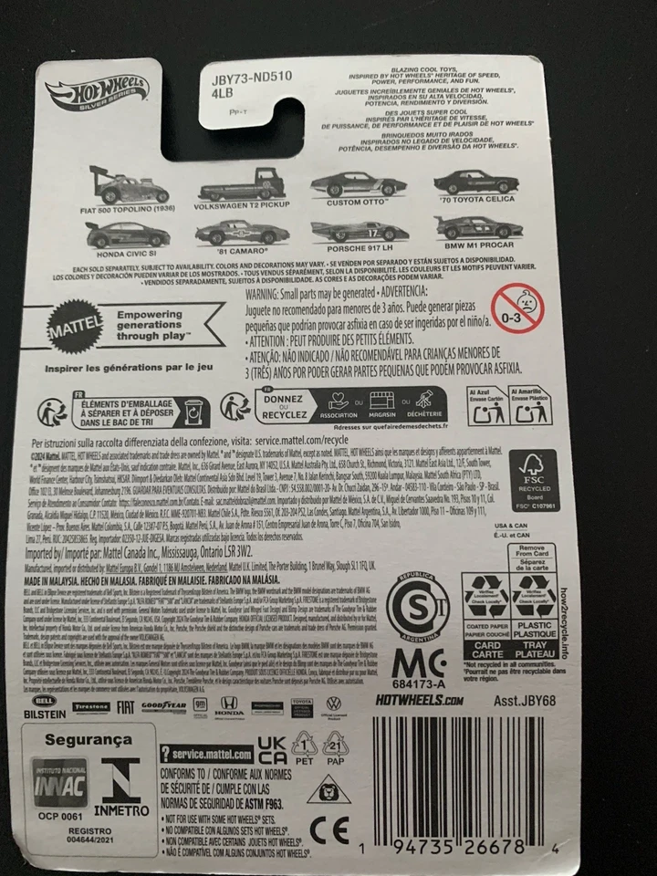 2025 Hot Wheels The Hot Ones Full Set Of 8. Porsche, BMW, Honda, Toyota, Camaro - image 2 of 2