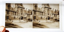 Antique 1880 Large Glass Stereoview Castle France stereo slide 8,5x17 3-D Photo