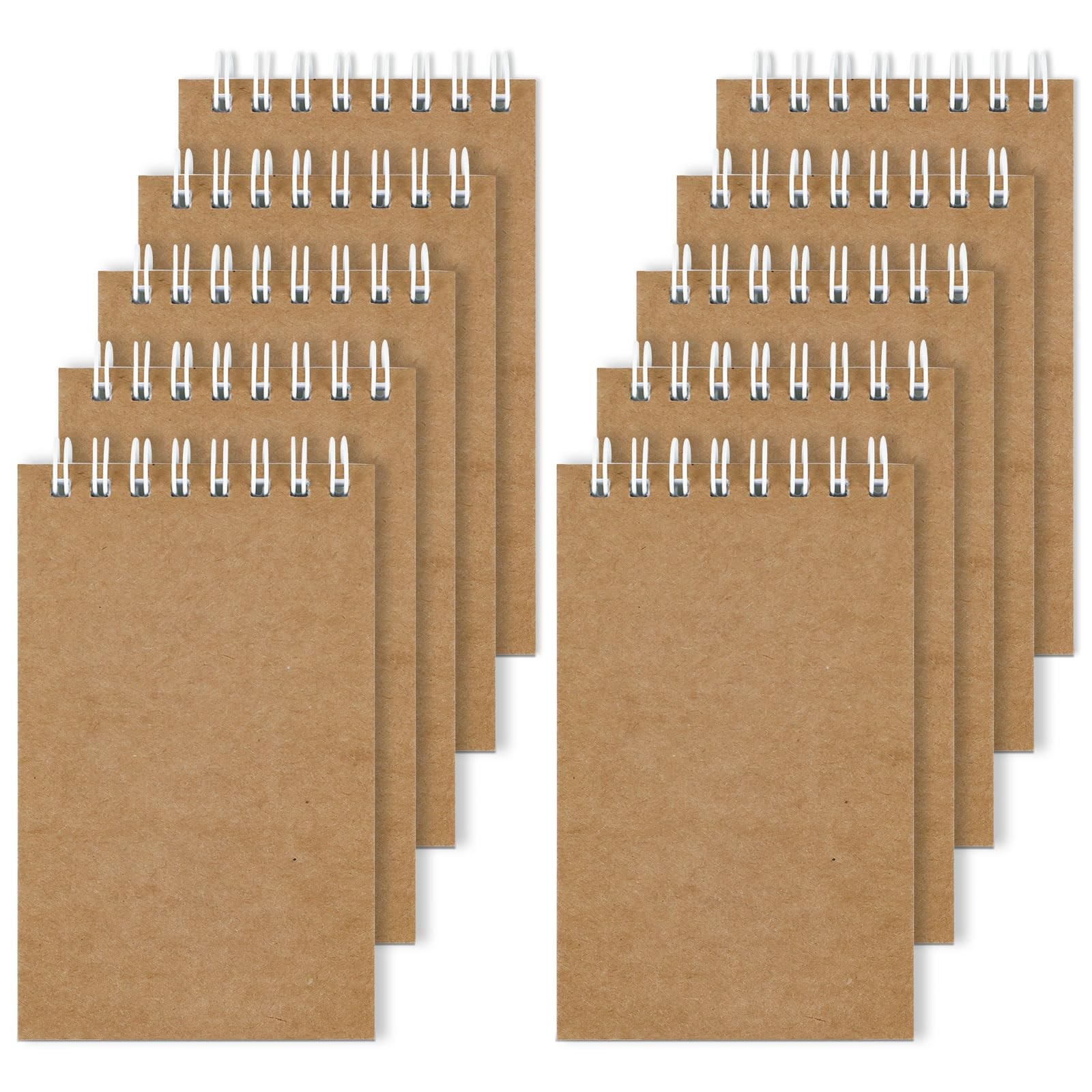 Hxezoc 10 Pack Small Pocket Notebooks, 3 x 5 Inches Mini Kraft Spiral Pocket Not