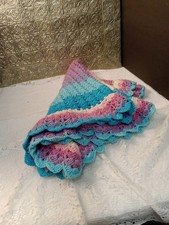 Beautiful Crochet Baby Afghan Baby blanket Handmade Unicorn Colorway 30in 32in