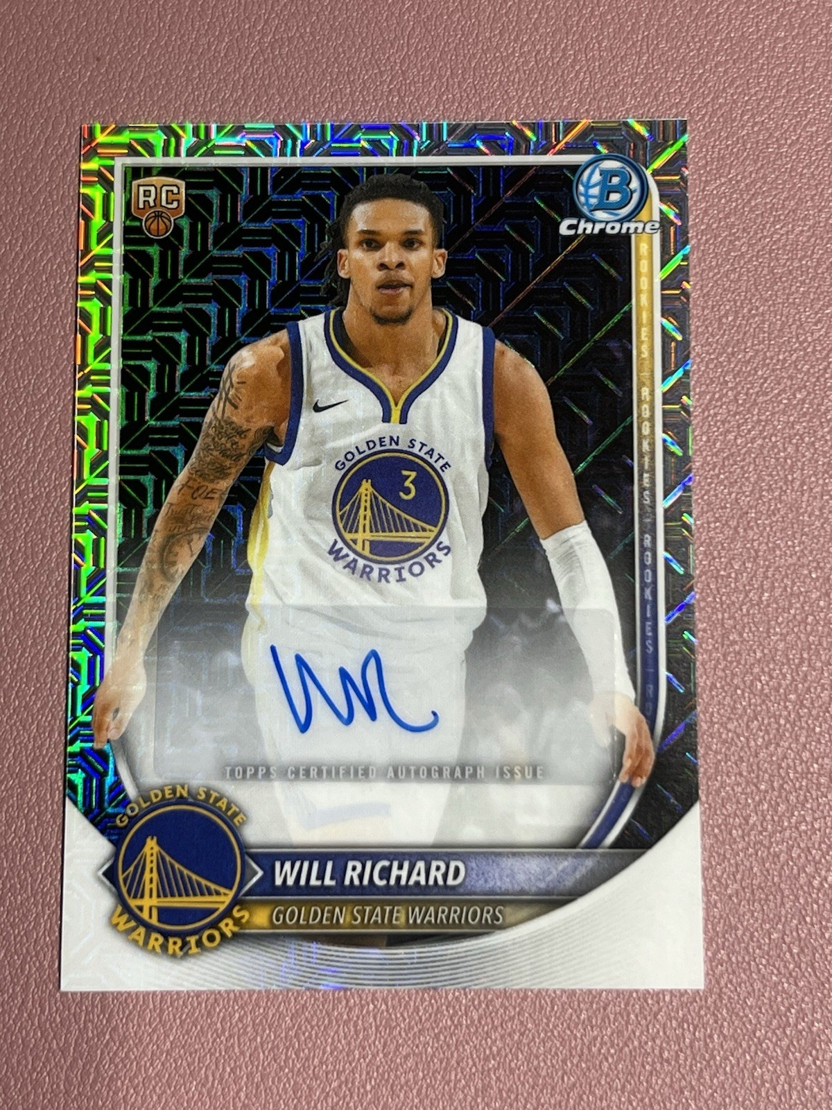 2025-26 Bowman Chrome Will Richard Mojo Refractor Rookie Auto RC Warriors