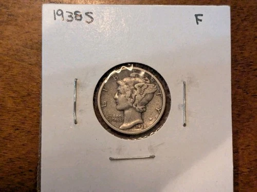 1938S Mercury Dime $0.10 90% Silver Fine F