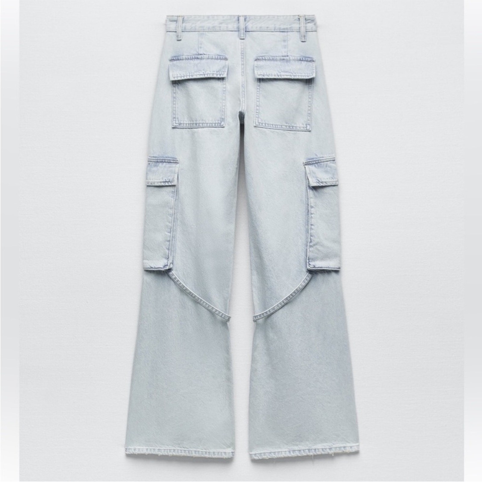 ZARA TRF MID-RISE BELT LOOP CARGO JEANS image 10