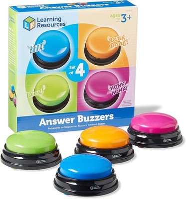 Learning Resources Original Antwort Buzzer 4 Stück mit Sound Lernspaß Knopf  