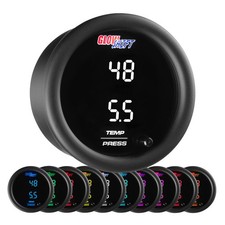 Glowshift Dual Digital Celsius Temp Bar Pressure Gauge Kit W Sensor 10 Color