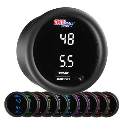 #ad #ad GlowShift Dual Digital Celsius Temp amp; Bar Pressure Gauge Kit w Sensor 10 Color $162.99