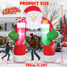 11FT Christmas Inflatables Archway Outdoor Decorations, Giant Santa Claus Arc...