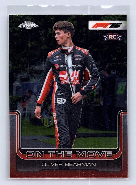 Oliver Bearman 2025 Topps Chrome F1 On The Move Rookie #186