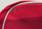 Clinique Make-up Bag Case Red Canvas Cosmetic Travel Purse Clutch Zipper Closure — photo 4