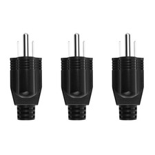 3 Prong Male Plug Replacement Connector Set 15A 125V AC 3-Pack Extension Cord