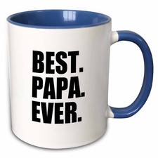 3dRose Best Papa Ever Gifts for Dads Fathers Day 15oz Two-Tone Blue Mug