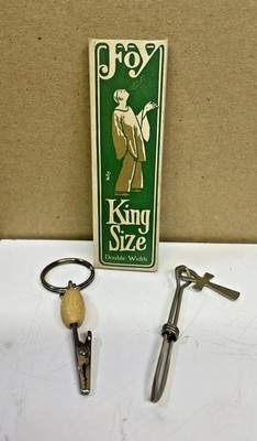 Vintage unused 2 Roach Clips + King Size Foy Brings Joy Rolling Papers 1970 s