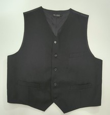 Vest Black XL Men's Umo Lorenzo V-neck 3 Pockets Back Strap Formal Suit Tux