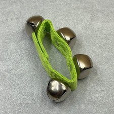 Christmas Holiday Bracelet Sleigh Jingle Bells Lime Green Silver 8"