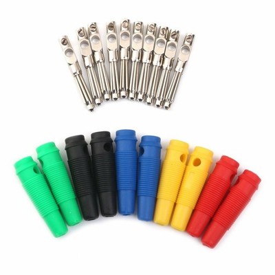 10 - Isolation Bananenstecker aus Kupfer, Vernickelt 4mm Stecker für Lautsprech