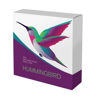 2025 Niue $1 Hummingbird 1oz Silver Proof Coin Box & COA