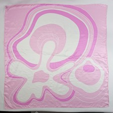 Vintage Silk Blend Scarf Mod Hand Rolled Japan Pink