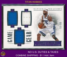 2017-18 Panini National Treasures Game Gear #CGT16 Vince Carter JERSEY /99