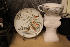 tazza e piattino giapponese Kutani vintage attacco Fujiyama