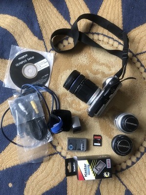 OLYMPUS PEN Lite E-PL2 Body Mirrorless Camera Lens w/ S LENSES Lot