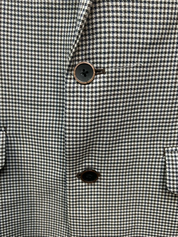 Vince Camuto Sport Coat Mens 40R Black White Houndstooth Wool Blend Modern Fit - Image 4 of 4