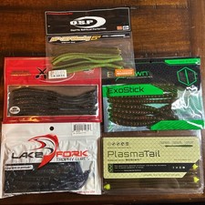  Lot Of 5 Soft Plastic Stick Baits Plastic Worms  Finesse Worms NEW 
