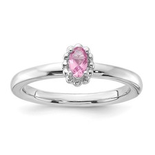 Sterling Silver Stackable Expressions Lab Created Pink Sapphire Ring Size 6