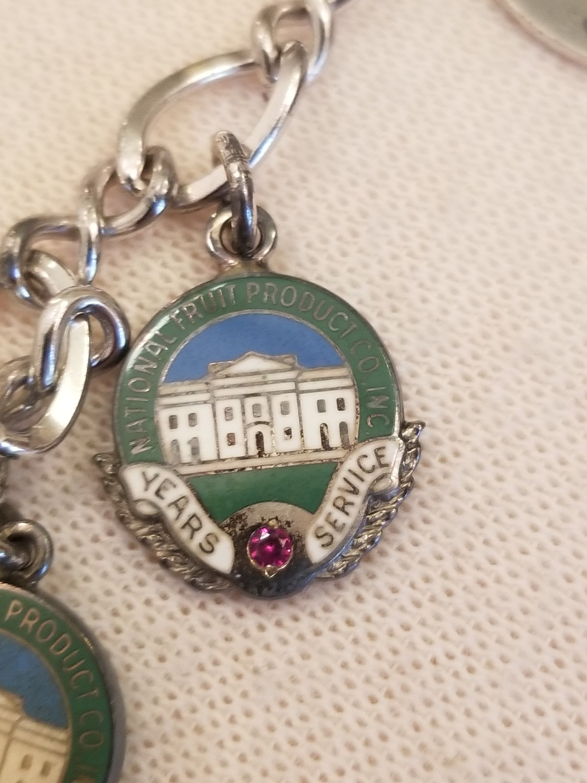 Balfour Silver Employee Charm Bracelet National Fruit Product White House Apple