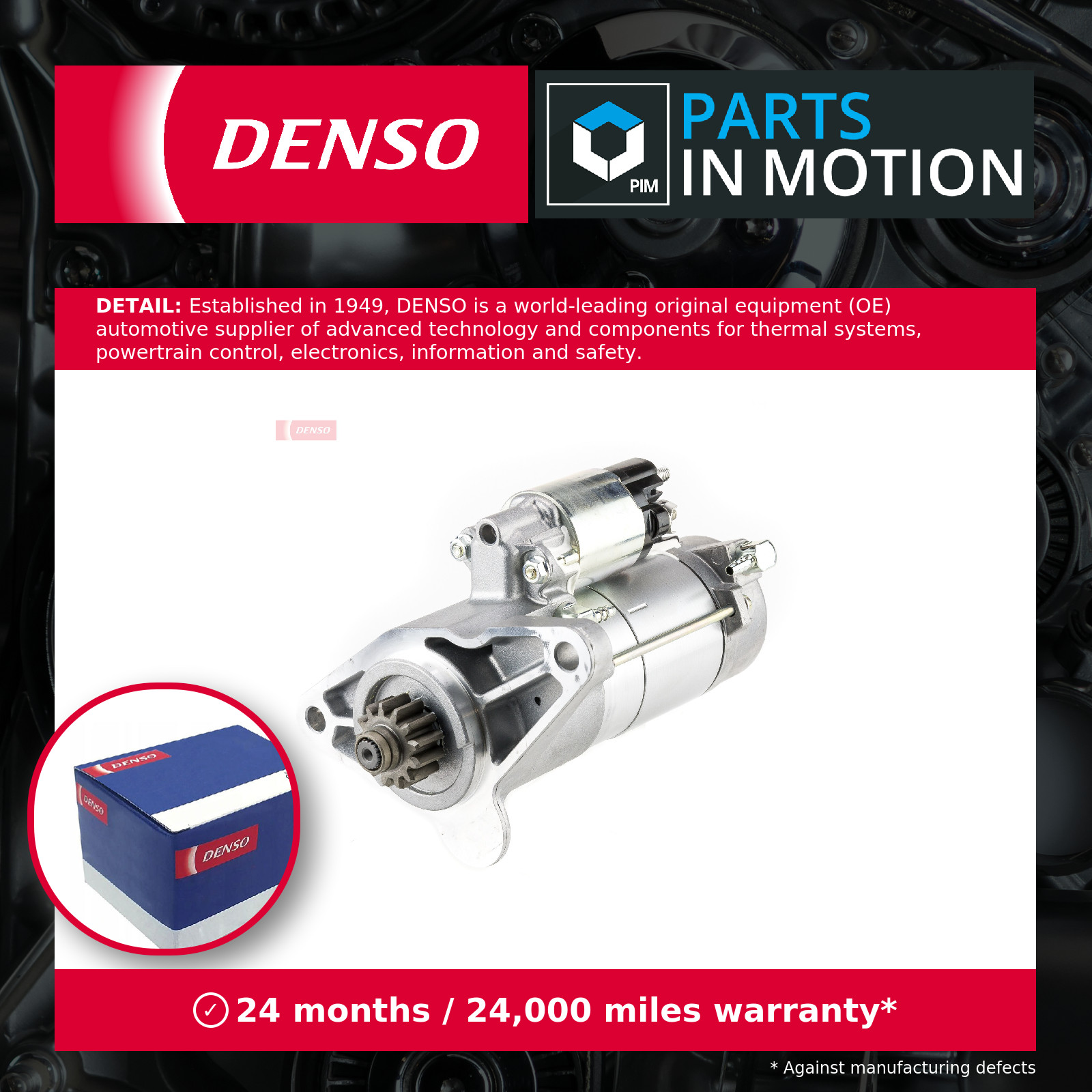 Starter Motor fits RANGE ROVER EVOQUE L538 2.0D 15 to 19 Manual Transmission New