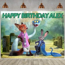 Zootopia 2 Personalised Custom Banner Backdrop Party Supplies