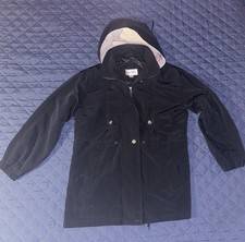 Women  s Hooded Coat Black Size Medium