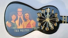 Grand Ole Opry's The Whites 🎙️ Decorative Guitar 🎸 Wall Clock 🕔 Vintage 1984+