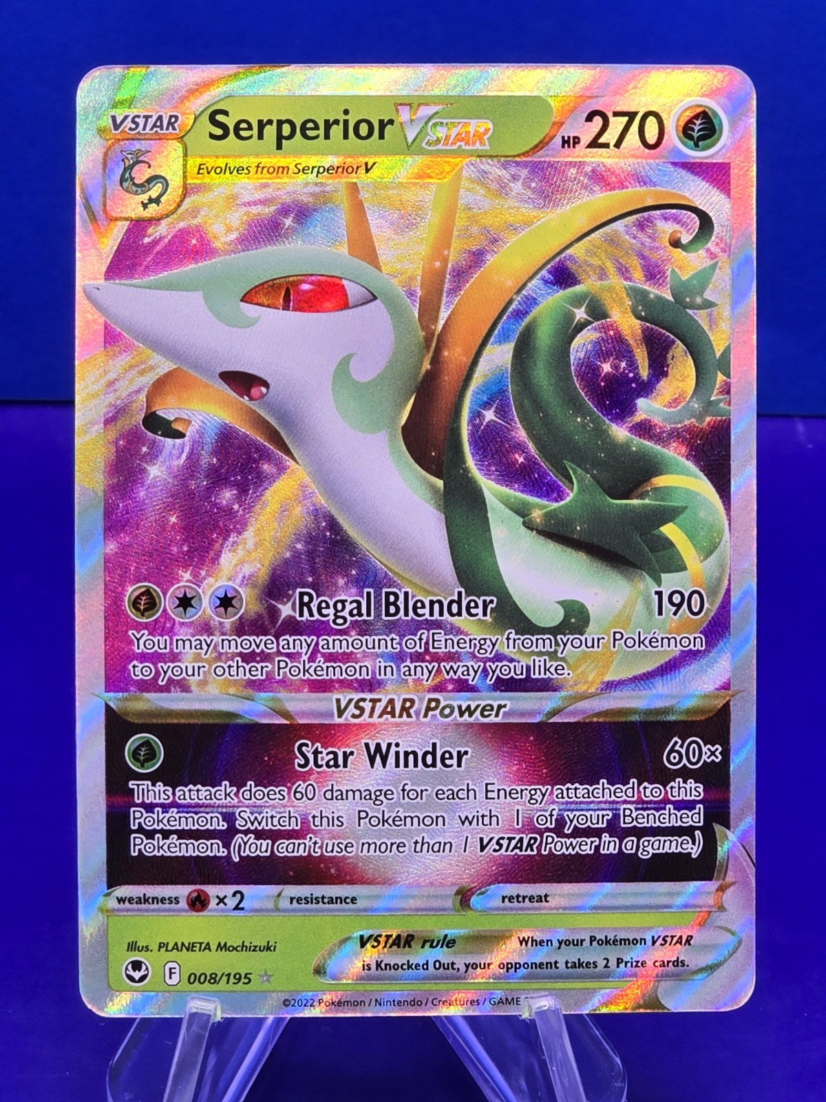 SERPERIOR VSTAR 008/195 SILVER TEMPEST POKEMON (ULTRA RARE, NM)