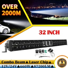 COLIGHT 32inch LED Laser Light Bar Spot Flood Off Road SUV ATV Marine Pickup 34