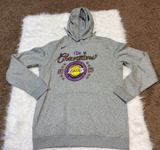 Los Angeles Lakers 2020 Championship Gray Size Large Nike Pullover Hoodie