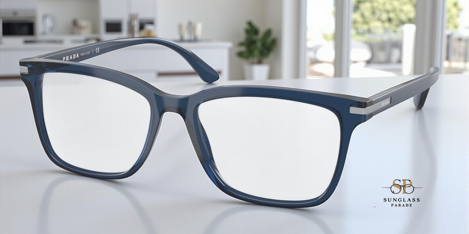 PRADA PR 14WV 08Q1O1 Blue Crystal Demo Lens 54 mm Men's Eyeg