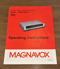 Vintage ORIGINAL Operating Instructions MANUAL MAGNAVOX VCR Model VR8510SL01 