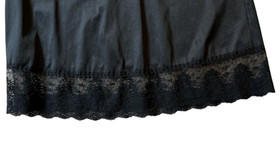 Vtg Vanity Fair Slip Black Lace Bodice Hem Sz 32 Pin-Up Retro Boudoir Lingerie