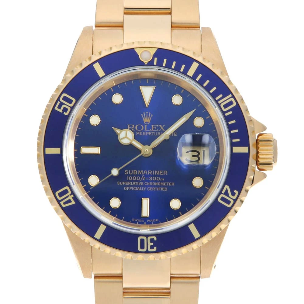 Rolex — ROLEX SUBMARINER Date 16618 blue R Number second hand mens