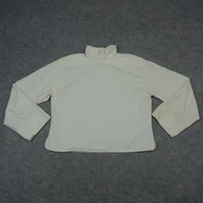 VINTAGE Karl Lagerfeld Top Womens 36 Cream White Chemisier Blouse Shirt Classic