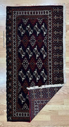 Antik Turkmenisch Buchara Yomud Tasche Gesicht Rosenholz Scharlachrot Rot Blau Deko Teppich - Bild 15 von 16